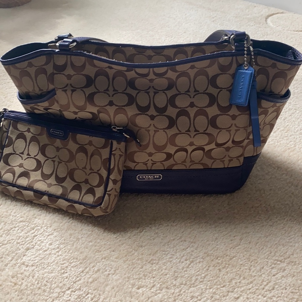 Used in Good condition COACH handbag with wristlet!